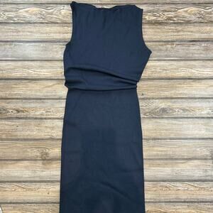 NWT Reiss Claudine Navy Blue Draped Bodycon Dress M